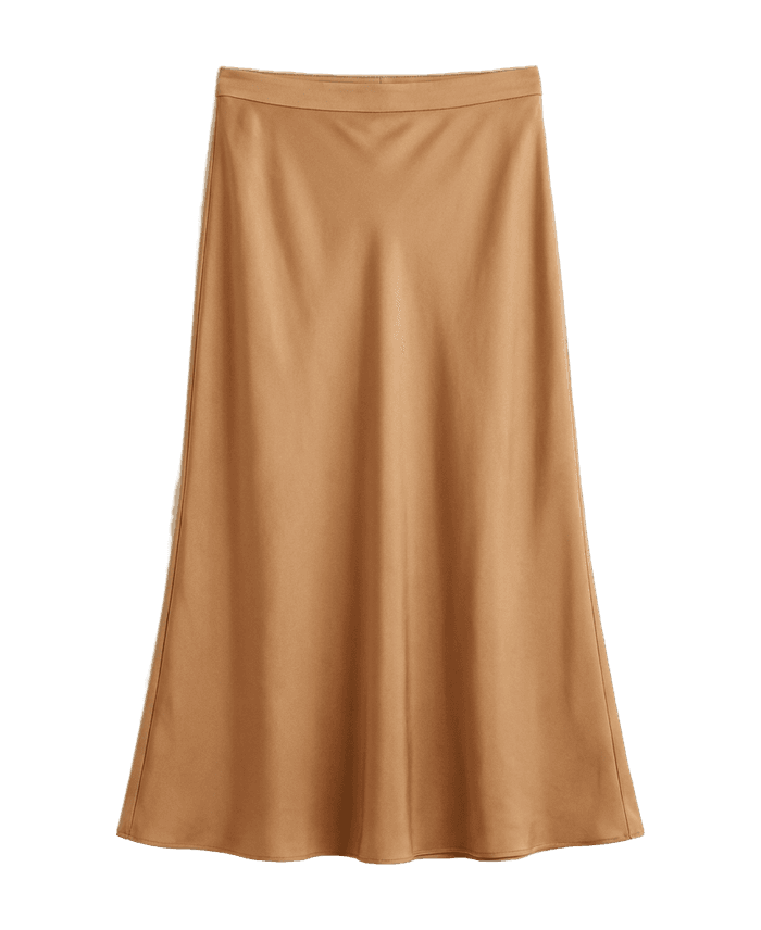 Camel satin midi — M&S