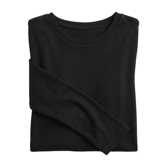 Black fine-rib long-sleeve — H&M