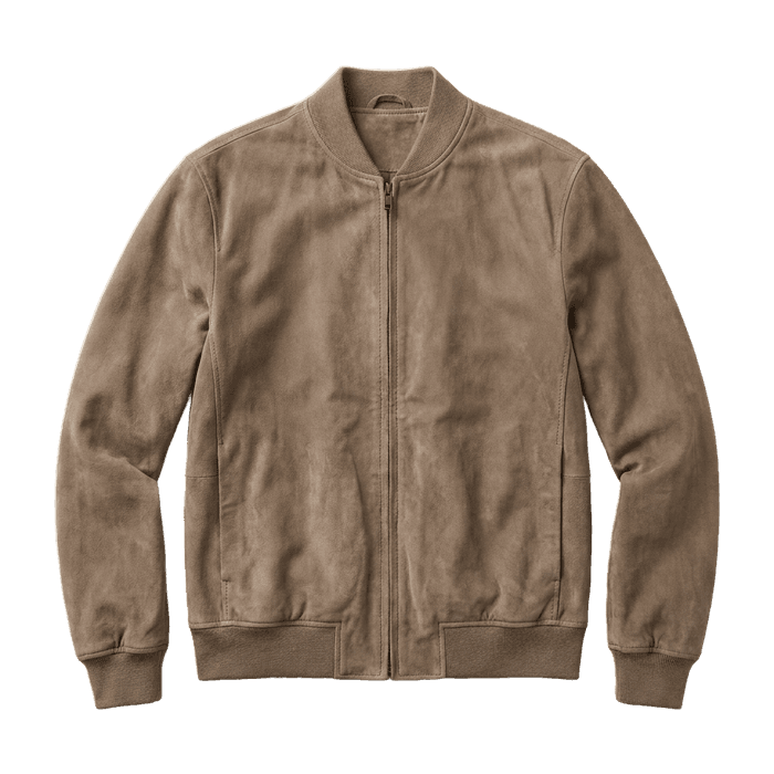 Taupe suede bomber — RIVER ISLAND